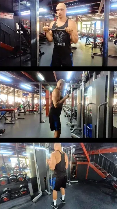 Standing Triceps Pushdown With Cable Bar