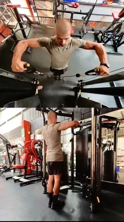Dual Cable Lateral Raise With Elbows Flexed At Ninety Degrees