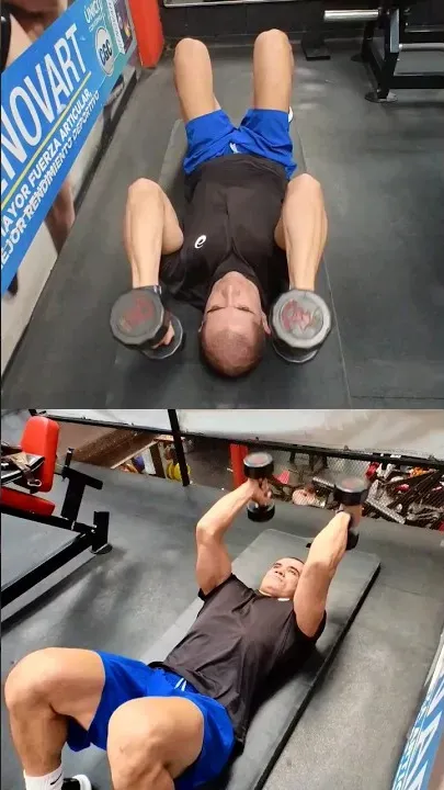 French Press Dumbbell Lying On Floor