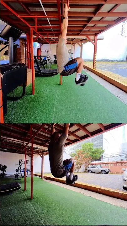 Hanging Flexed Knees To Stomach Height With Weight On Feet