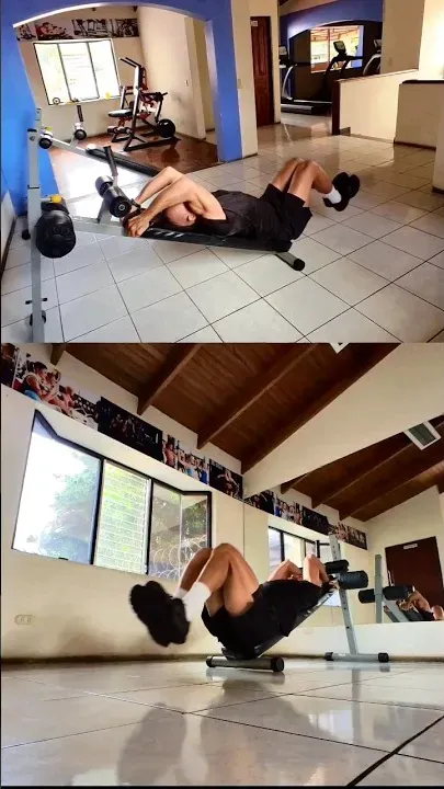 Decline Bench Feet On Floor Then Knees To The Head